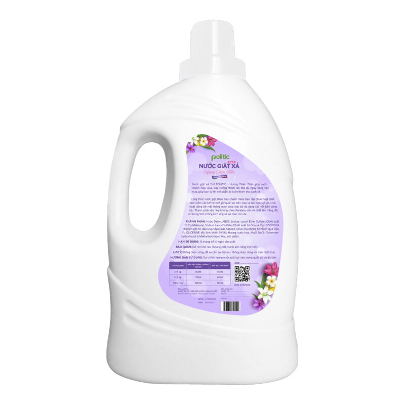 Nước giặt xả POLITIC Hương Sắc Xuân 3.2kg