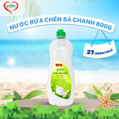 Nước rửa chén POLITIC Hương Sả Chanh 2kg