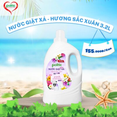 Nước giặt xả POLITIC Hương Sắc Xuân 3.2kg